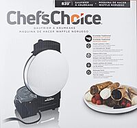 Chef'sChoice KrumKake Maker Features Nonstick Surface and Instant Heat Recovery with Temperature Control and Ready Light