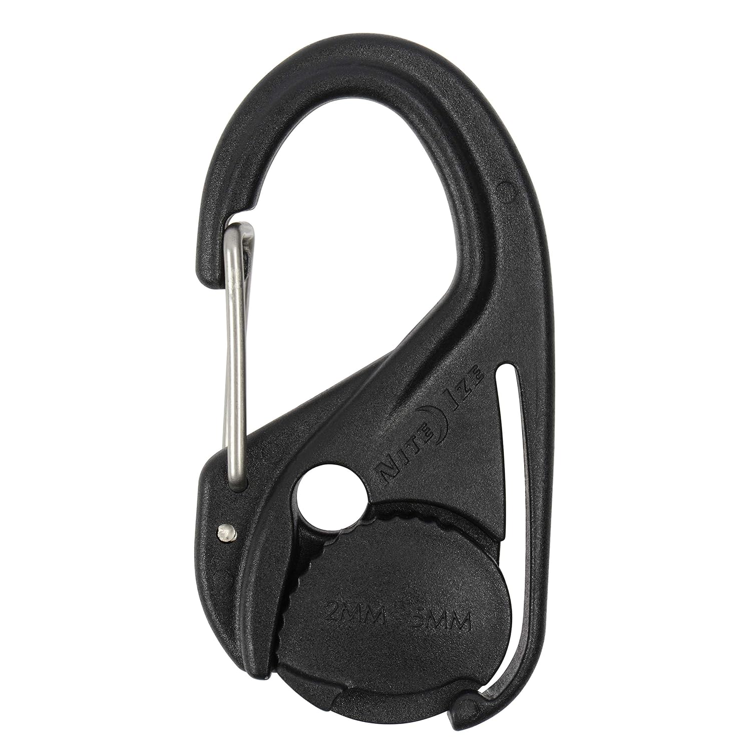 Nite Ize NCJ-25-2R3 CamJam Tie Down Rope Tightener with Carabiner Clip, 2-pack With Cord, Black, 2 Count