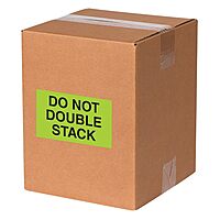 Tape Logic Aviditi Tape Logic 3" x 5", "Do Not Double Stack" Fluorescent Green Warning Sticker, for Shipping, Handling