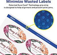 Avery Matte White Removable Oval Labels, Sure Feed Technology, Print-to-The-Edge, 1-1/8" x 2-1/4", Laser/Inkjet Printable