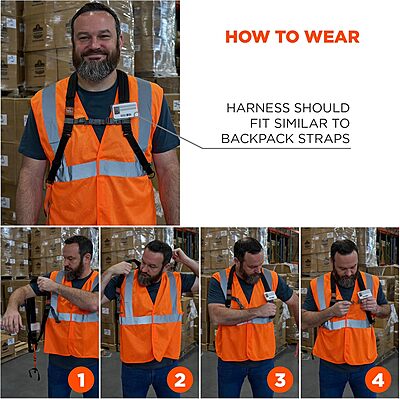 Ergodyne Squids 3138 Padded Barcode Scanner Harness and Lanyard