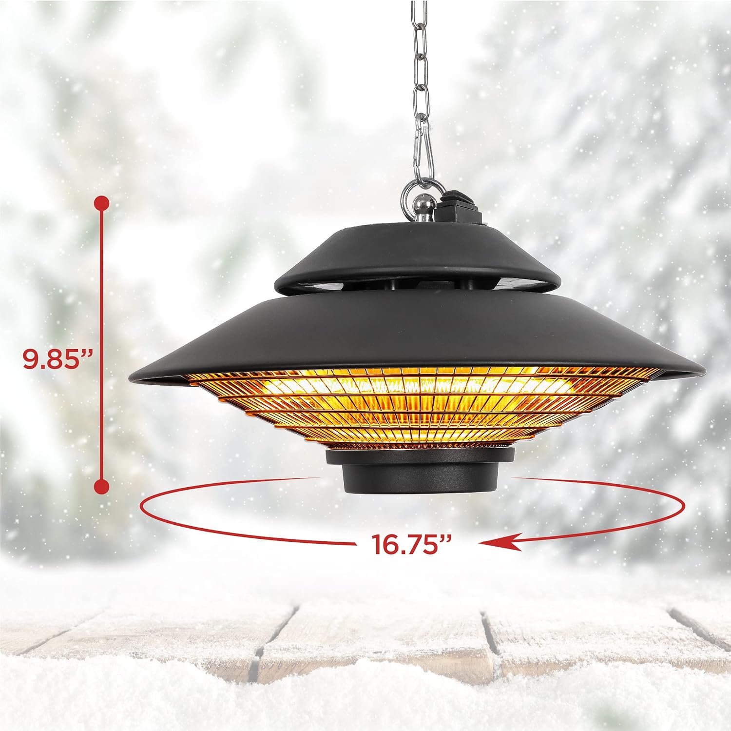 BLACK+DECKER 1500W Outdoor Electric Patio Heater with Remote Control