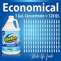 OdoBan Disinfectant Concentrate and Odor Eliminator, 1 Gallon, Fresh Linen Scent 128 Fl Oz (Pack of 1)