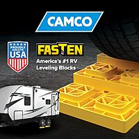 Camco FasTen RV Leveling Blocks with T-Handle, Interlocking Design