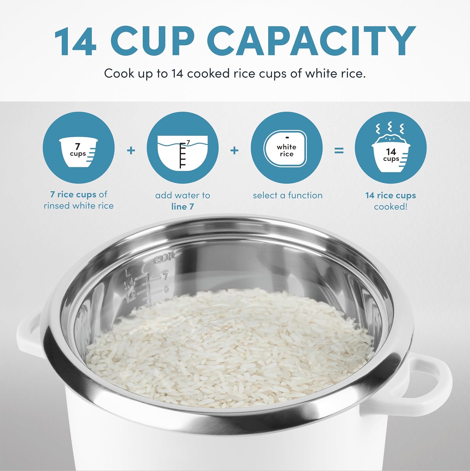 Aroma Housewares NutriWare - Arrocera digital de 14 tazas