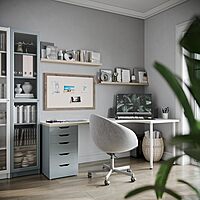 U Brands Linen Bulletin Board, 35"x23", Rustic Wood Style Frame, Industrial Grade Pinning Surface 36" x 24"