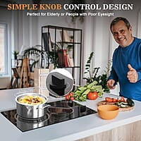 Placa eléctrica de 2 quemadores y de 110 V con enchufe de 12 pulgadas Placa eléctrica de 2 quemadores y de 110 V con enchufe de 12 pulgadas