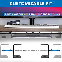 Mount-It! Under Desk Laptop Mount Holder, Laptop Mount for Desk, Space Saver Small Multimedia Device Bracket Underdesk Shelf for Notebook, Mac mini, MacBook, Keyboard, Anti Scratch, Black