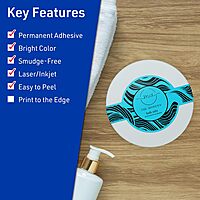 Avery Printable Wraparound Band Labels, Sure Feed Technology, 2-3/8" x 8", Bright Blue, Cigar Band Labels, Laser/Inkjet Printable, 30 Total, Ideal for Soaps and Jars 30 labels