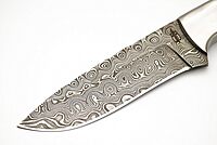 BucknBear Custom Handmade Damascus Fixed Blade Hunting Knife (Micarta & Bone Handle)