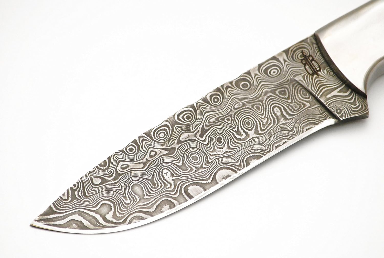 BucknBear Custom Handmade Damascus Fixed Blade Hunting Knife (Micarta & Bone Handle)