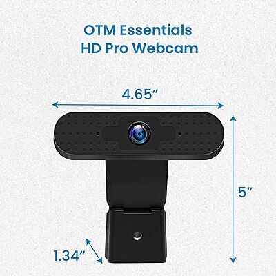 Centon OTM Basics 360 deg. 2.0-Megapixel USB Webcam, Black, OB-AKK