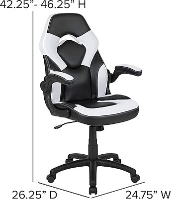 FLASH FURNITURE Gaming Desk and Racing Chair Set with Cup Holder and Headphone Hook