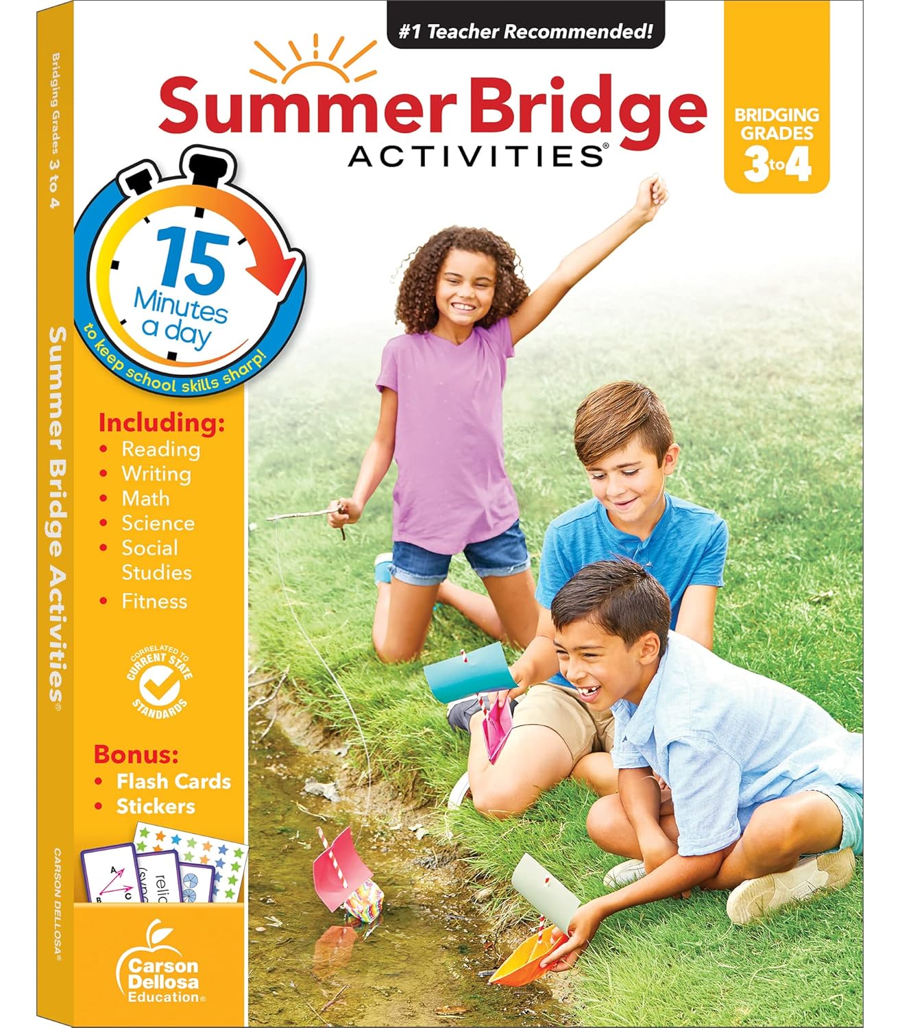 Summer Bridge Activities 3rd to 4th Grade Workbook, Activity Book With Math, Reading Comprehension, Science, Fitness