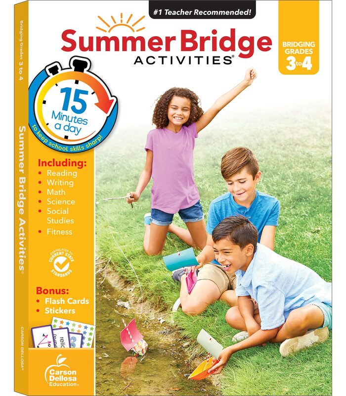 Summer Bridge Activities 3rd to 4th Grade Workbook, Activity Book With Math, Reading Comprehension, Science, Fitness