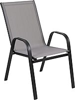 FLASH FURNITURE Brazos Series Outdoor Stackable Patio Chairs with Flex Comfort Material