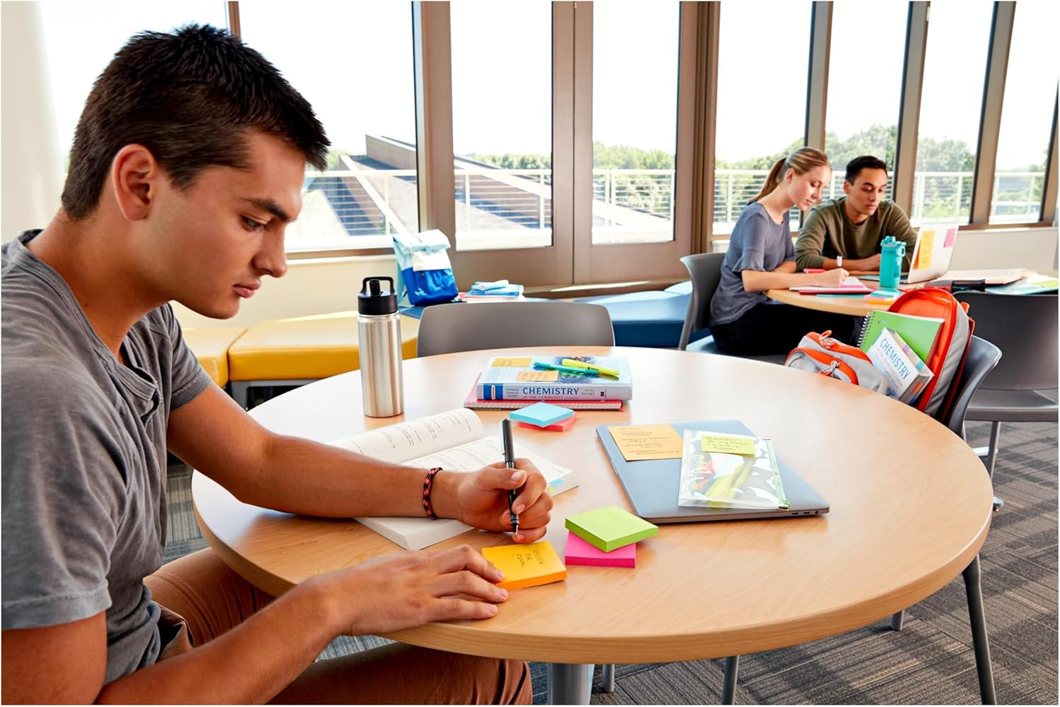 Post-it Super Sticky Notes, 3x3 in, 12 Pads, 2X The Sticking Power, Energy Boost Collection, Bright Colors (Orange, Pink