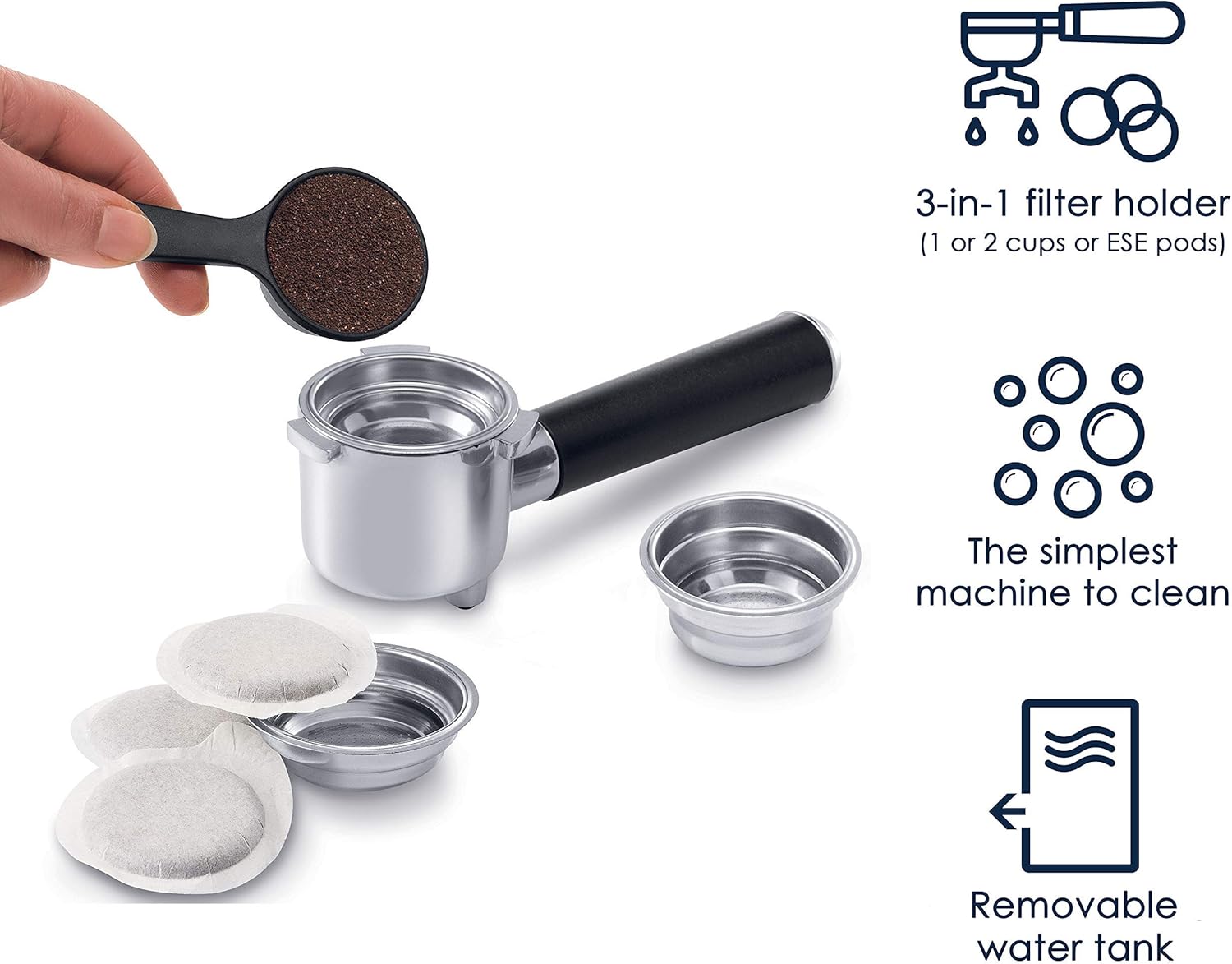 De'Longhi 15 Bar Pump Espresso and Cappuccino Machine with Premium Adjustable Frother, Stainless Steel