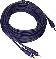 C2G Legrand 3.5MM to RCA Y-Cable, 25 Foot Y Splitter Audio Cable RCA, Blue 3.5MM to RCA Audio Cable, 1 Count, C2G 40616