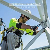 Ergodyne - 19300 Squids 3000 Retractable Lanyard with Carabiner Mount and Attachment End, Tool Weight Capacity 1 lbs,Black