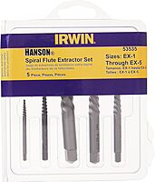 IRWIN Screw Extractor for Spiral Screws, 5-Piece (53535)