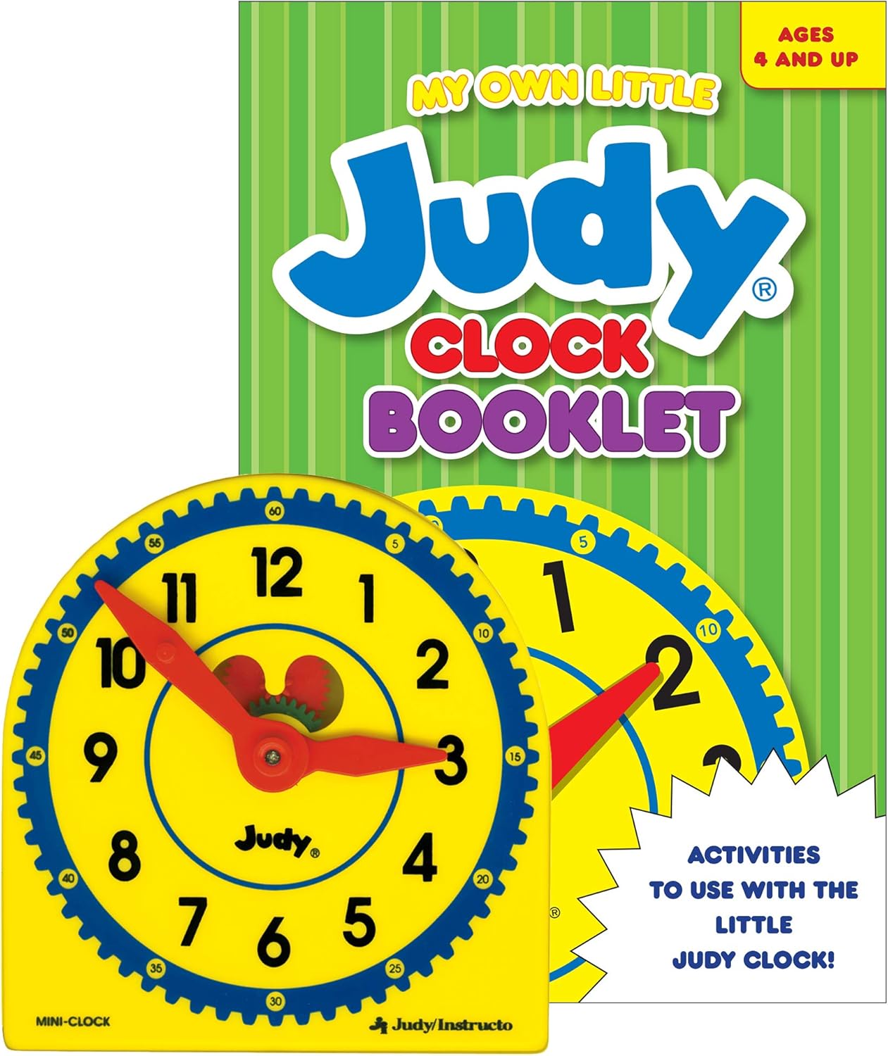Judy Carson Dellosa 5" x 5" Mini Clock and My Own Little Clock Booklet with Telling Time Activities