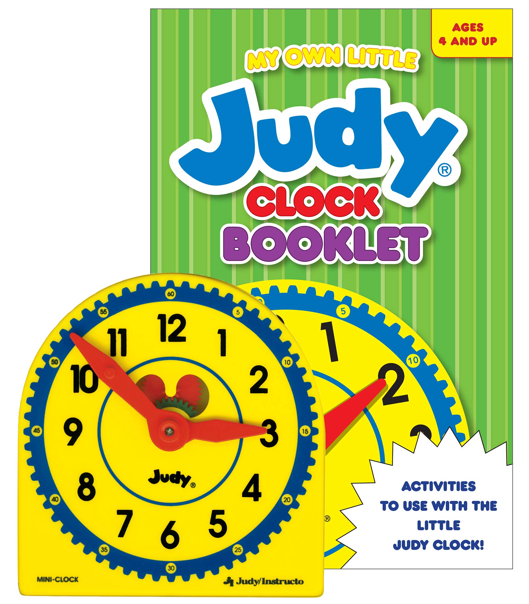 Judy Carson Dellosa 5" x 5" Mini Clock and My Own Little Clock Booklet with Telling Time Activities