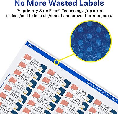Avery Durable Waterproof Rectangle Labels, Sure Feed Technology, 2/3" x 1-3/4"