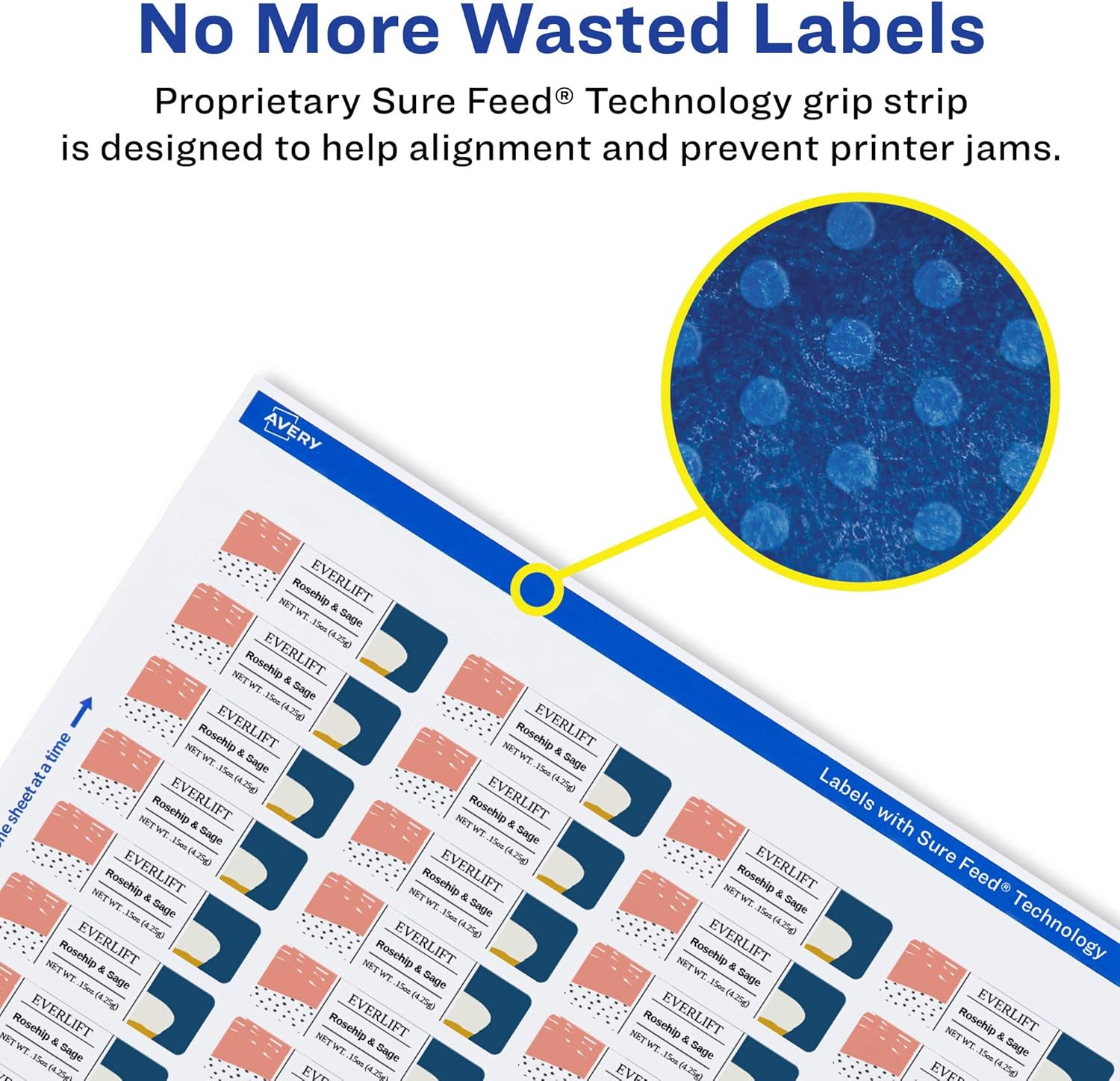AVERY Matte White Rectangle Labels, Sure Feed Technology