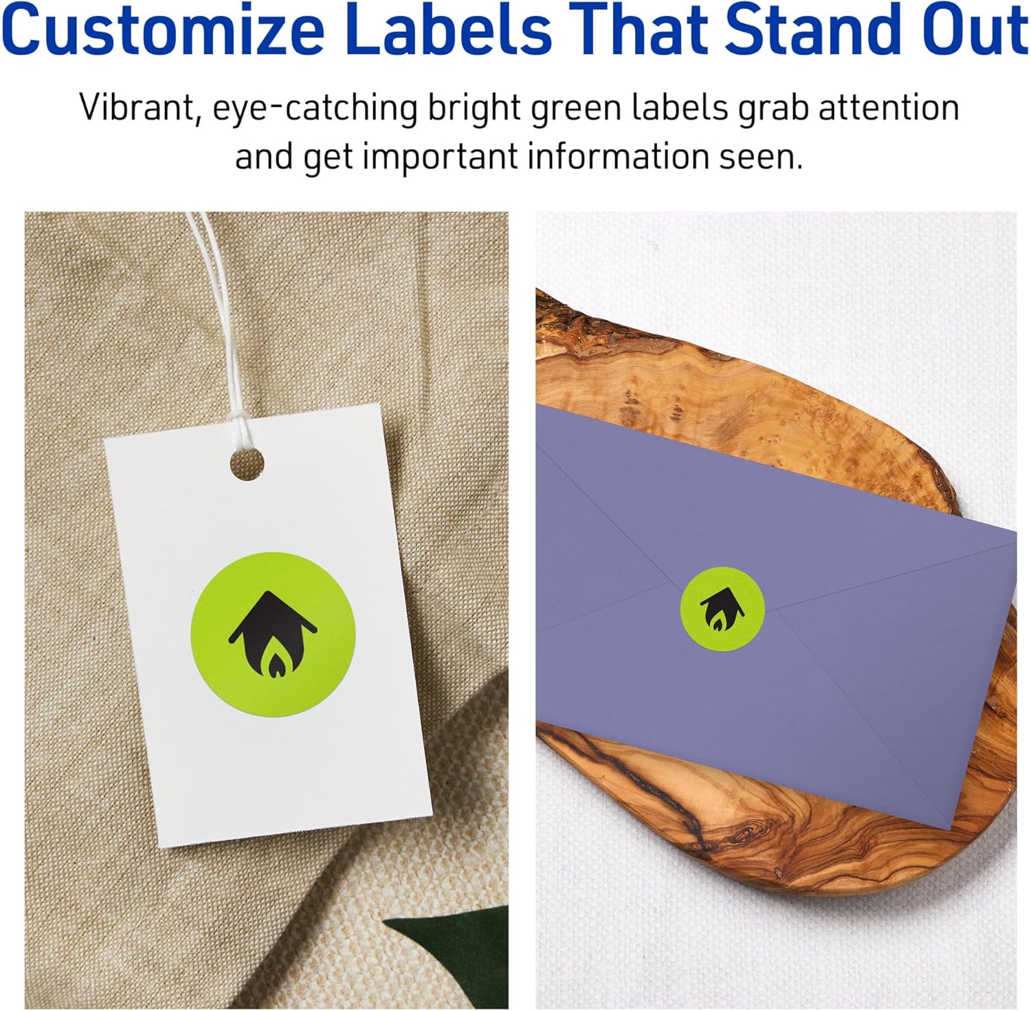 Avery Printable Round Labels, Sure Feed Technology, 1" Diameter, Bright Green Labels, Print-to-The-Edge, Laser/Inkjet