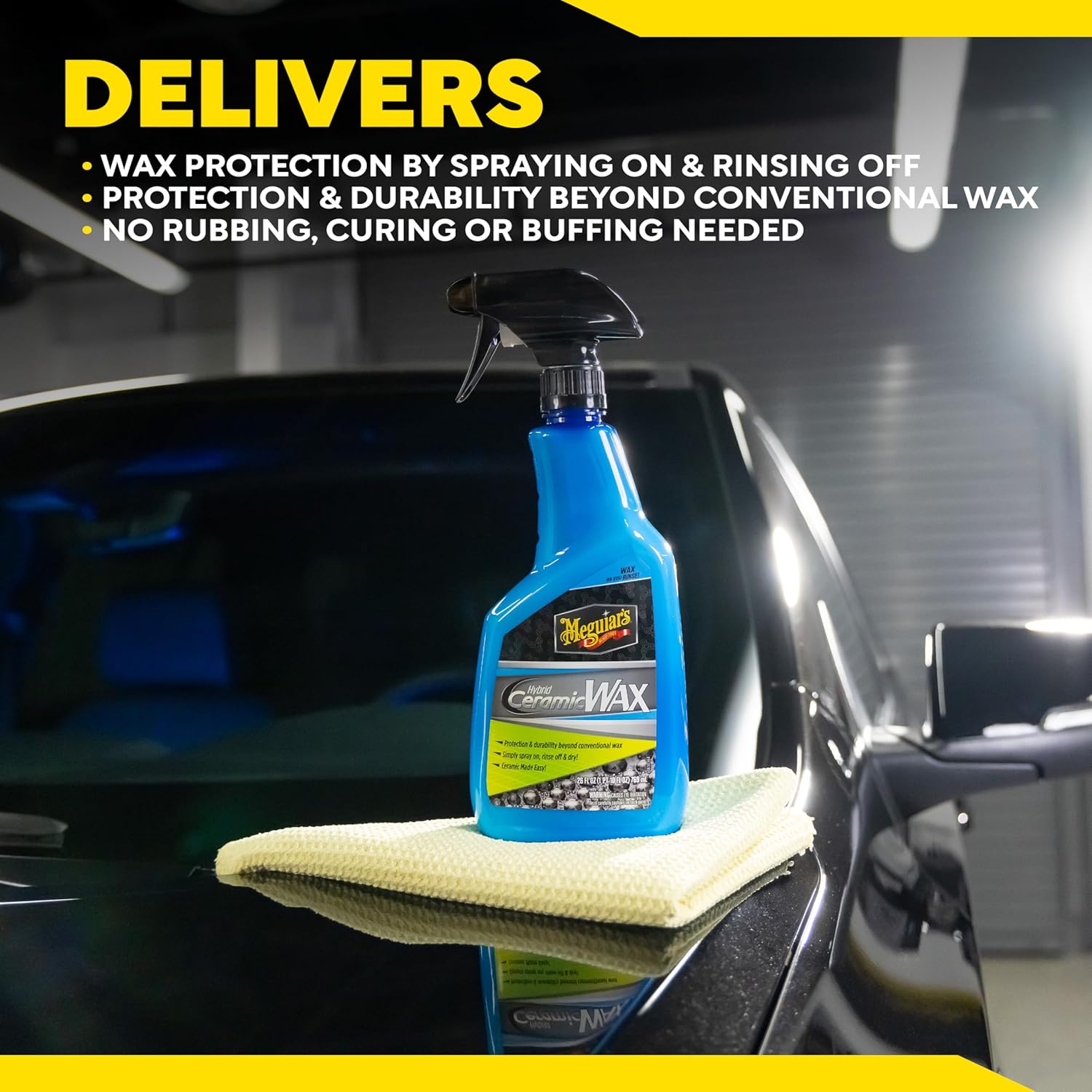 Meguiar's Hybrid Ceramic Wax, Easy-to-Use Spray Wax for Car Detailing with the Superior Protective Power of Advanced SiO2