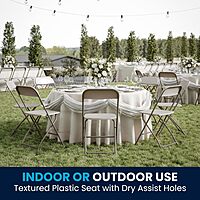 Flash Furniture Hercules Series Commercial-Grade Plastic Folding Chair - 650LB Weight Capacity