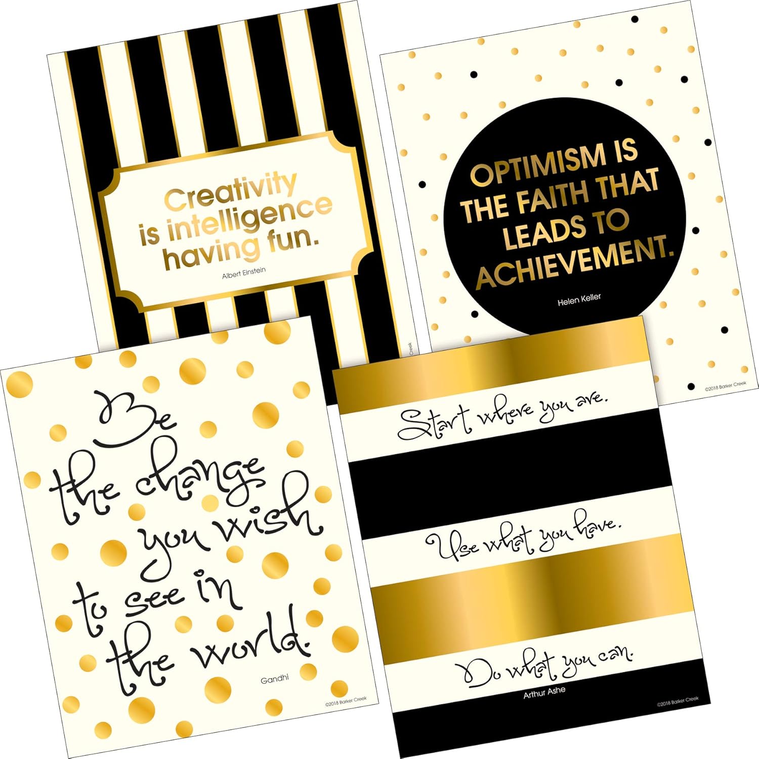 BARKER CREEK Art Print and Poster Set, Inspirational Classroom Decor