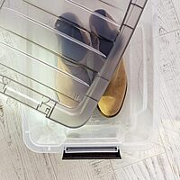 IRIS USA 19 Quart Stack & Pull Clear Plastic Storage Box, Gray, 5 Pack