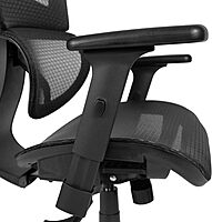 Flash Furniture LO Ergonomic Mesh Office Chair with 2-to-1 Synchro-Tilt, Adjustable Headrest, Lumbar Support, and Adjustable Pivot Arms in Black