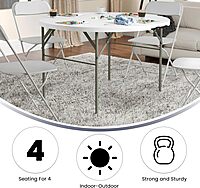 Flash Furniture Round Bi-Fold Plastic Banquet And Event Folding Table