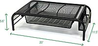 Mind Reader Metal Monitor Stand and Desk Organizer, 3inH x 12-1/2inW x 13-1/4inL, Black