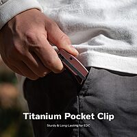 CIVIVI Clingman EDC Pocket Folding Knife, 2.99" Nitro-V, Liner Lock, Titanium Reversible Clip