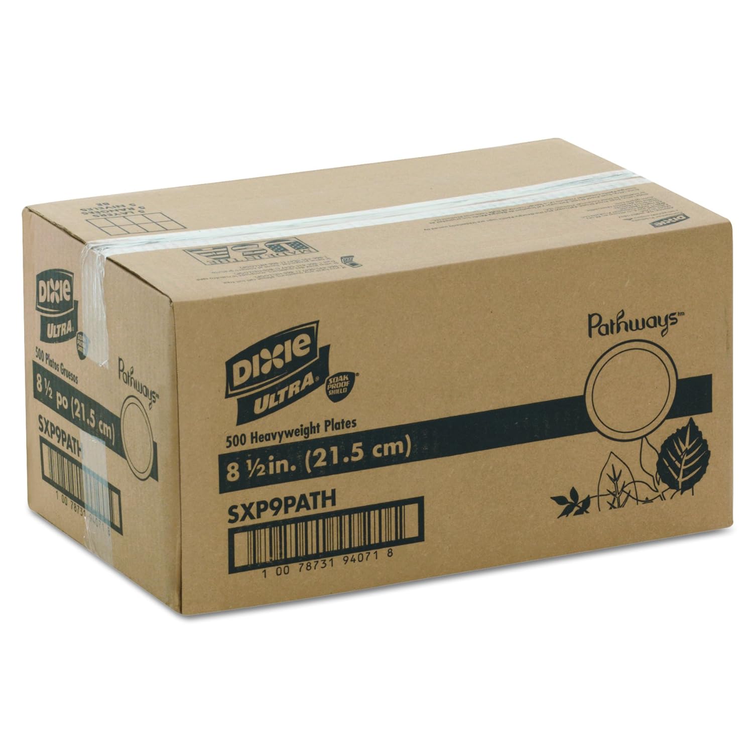 Dixie Ultra SXP9PATH Pathways Soak Proof Shield Heavyweight Paper Plates, WiseSize, 8 1/2" (Pack of 125)