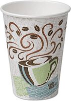 Dixie PerfecTouch Insulated Paper Hot Cups, 16 oz, Coffee Haze Design - 50 Count