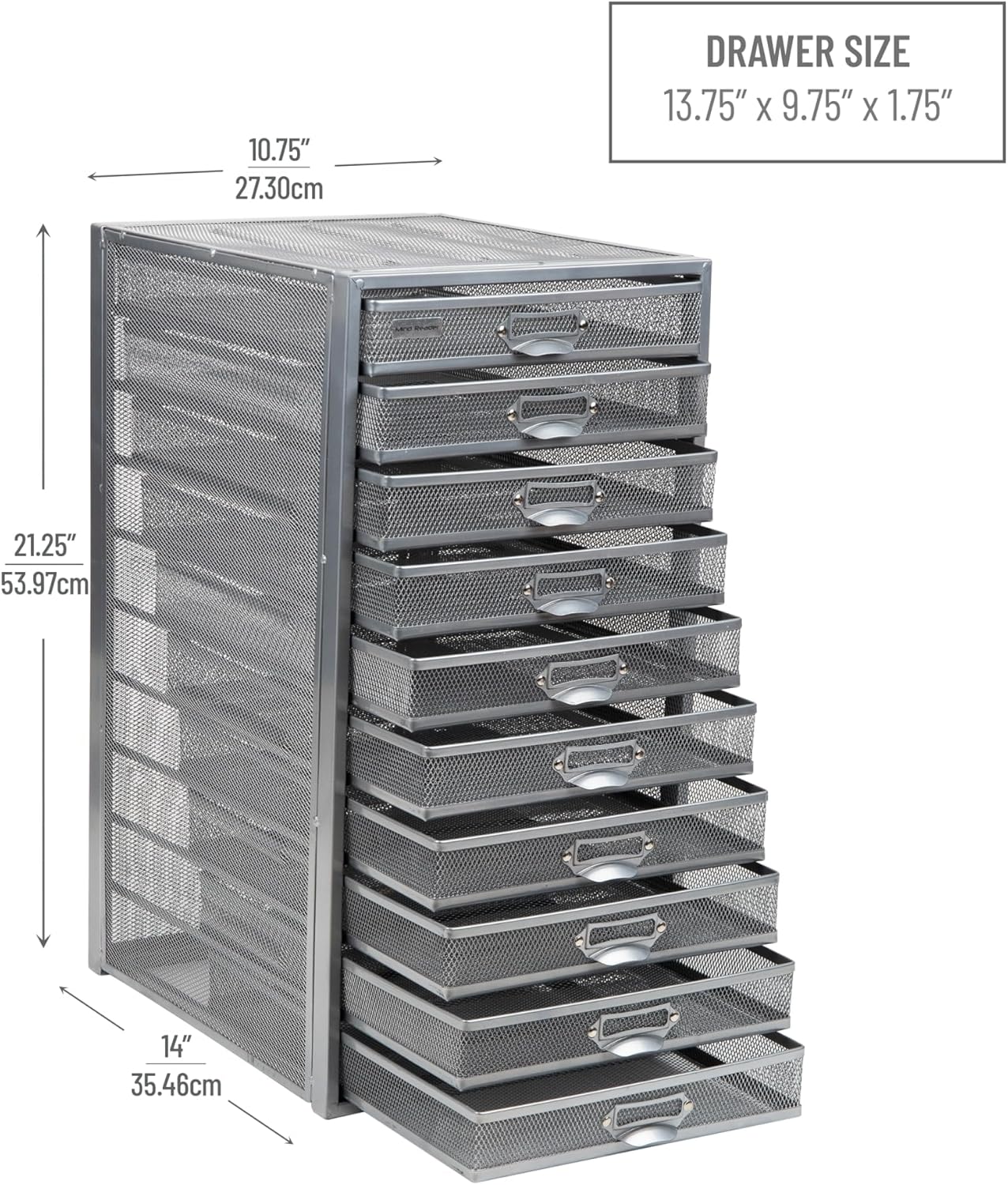 Mind Reader Metal Mesh Desk Organizer - Multi-Purpose Desktop File Storage