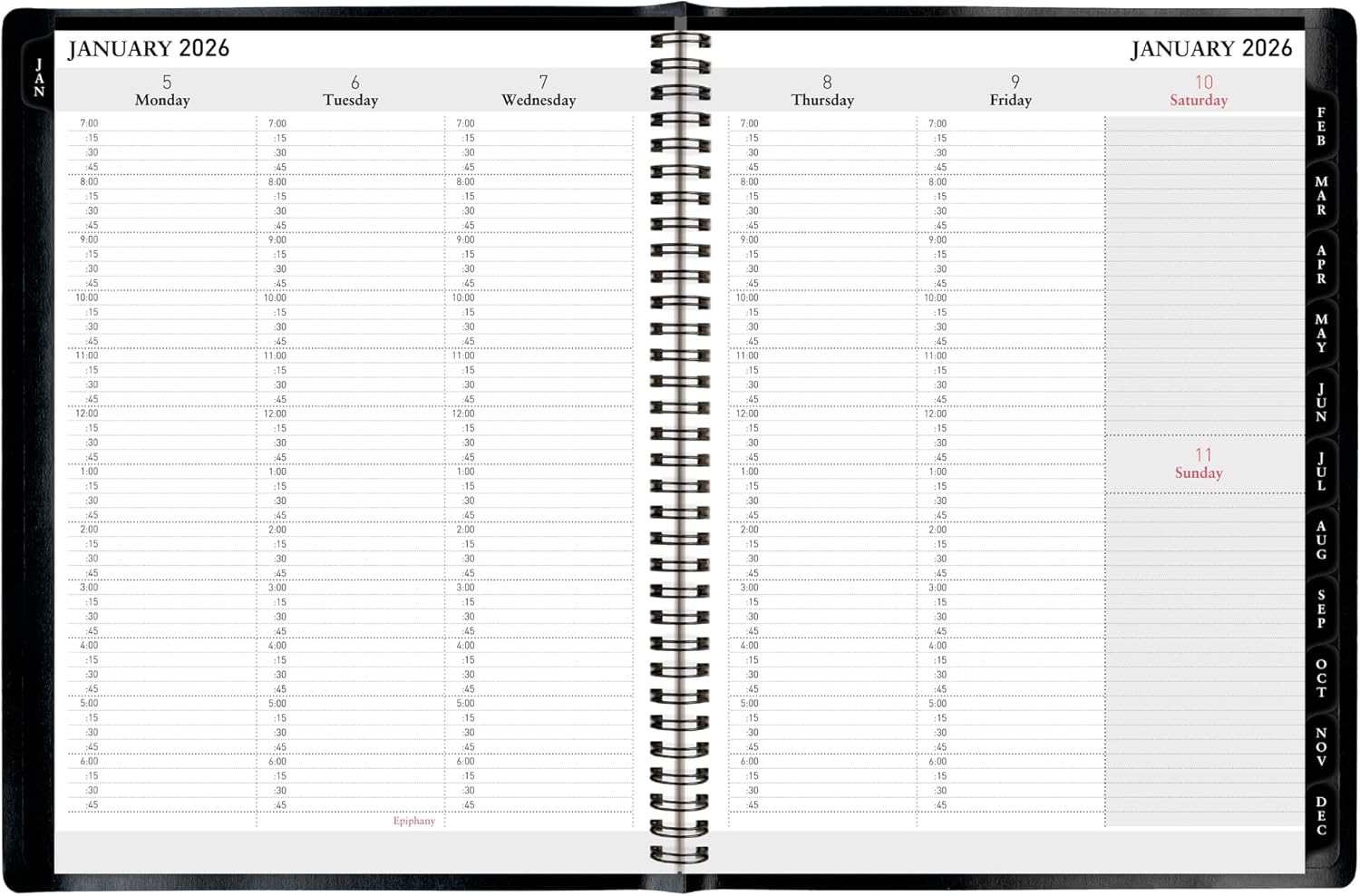 Office Depot Brand Weekly Monthly Planner, 8" x 11", Black, January 2026 to December 2026, OD71080026