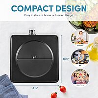 Aroma Housewares AHP-303 Single Burner Hot Plate, Metal, Black