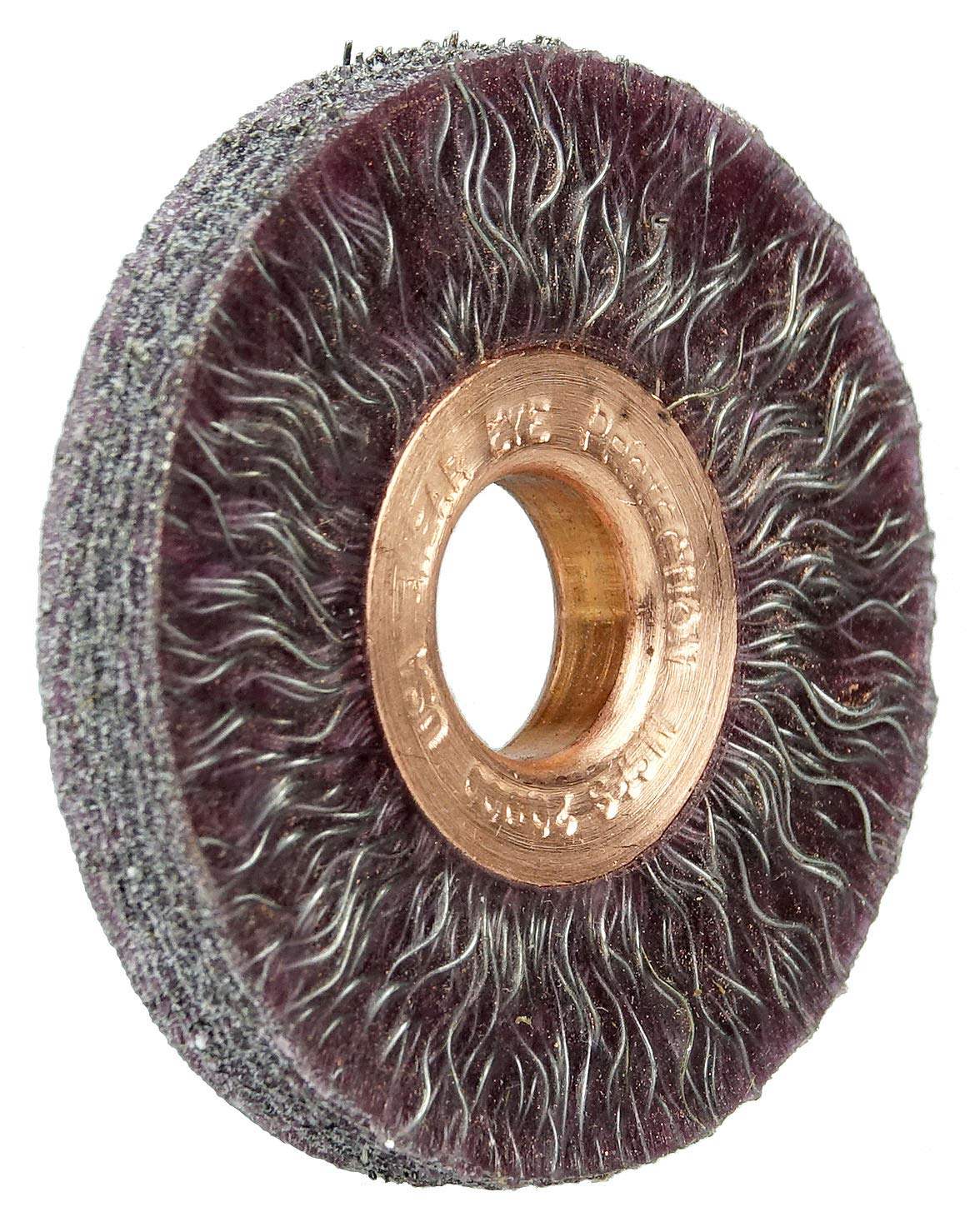 Weiler 35070 Polyflex Encapsulated Crimped Wire Wheel, 2" Small Diameter, 0.14" Steel Fill, 1/2" Arbor Hole