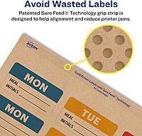 Avery Kraft Brown Rectangle Labels, Sure Feed Technology, 1" x 2.5"