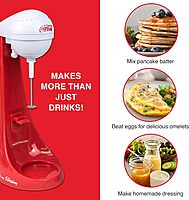 Nostalgia Two-Speed Electric Coca-Cola Limited Edition Milkshake Maker and Drink Mixer, Includes 16-Ounce Stainless Steel Mixing Cup and Rod, Red Coke