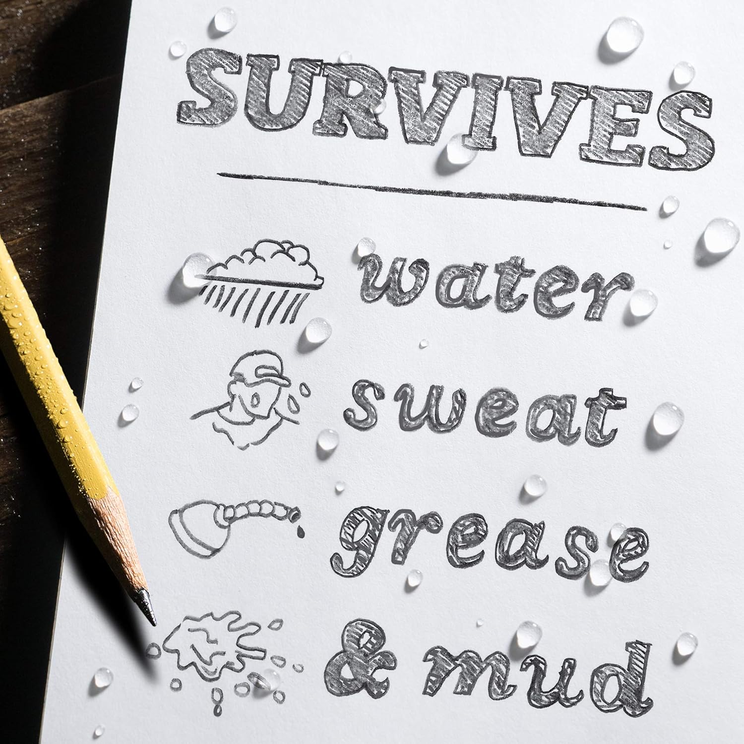 Rite in the Rain Weatherproof Hard Cover Notebook, 4.75" x 7.5", Yellow Cover, Journal Pattern (No. 390F) Yellow Journal