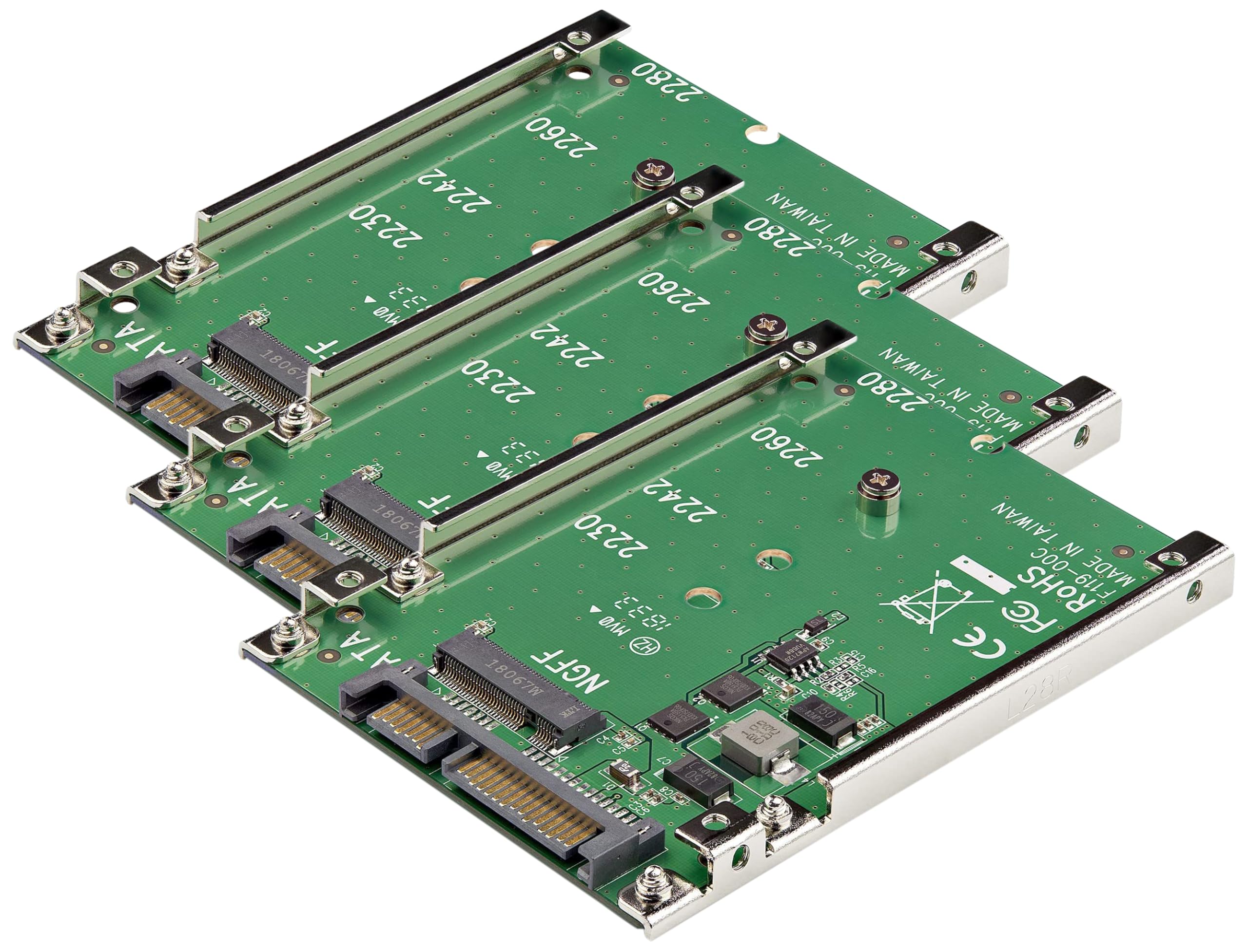 StarTech.com M.2 SATA SSD to 2.5in Adapter - NGFF to SATA Converter - 7mm Open-Frame Bracket (SAT32M225) (Pack of 3) 1 Count