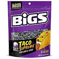 BIGS Sunflower Seeds, Taco Bell Taco Supreme Flavor, 5.35 oz. (Pack of 12)