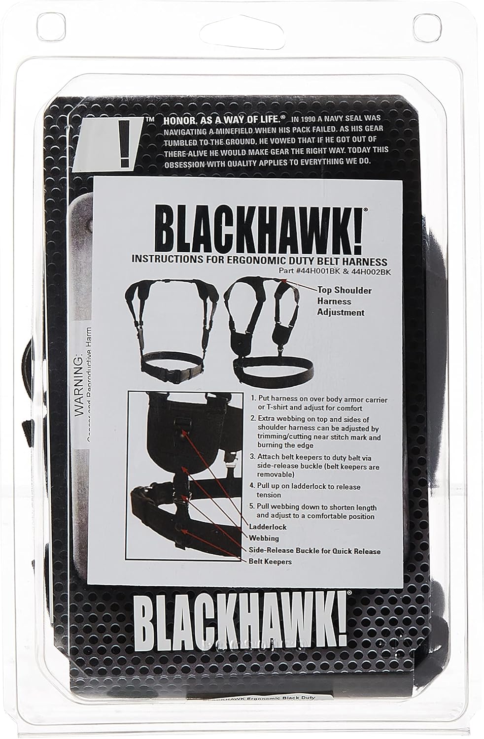 BLACKHAWK Ergonomic Black Duty Belt Harness